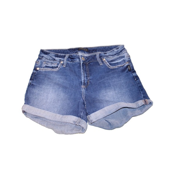 Silver Jeans Pants - Silver Jeans Co Denim Shorts Womens Size 29/4 32 Waist Cuffed Stretch Blue Jean